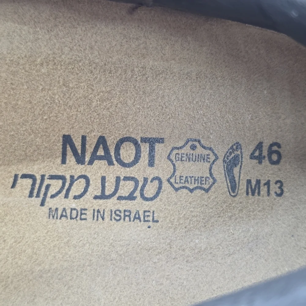 NAOT Mens Olaf Lace‑Up Dark Brown Leather Shoes Made in Israel Size 13 US/ 46 EU